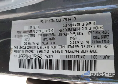 2020 Mazda Cx-5 Grand Touring from USA, damaged, VIN JM3KFADMXL0738846